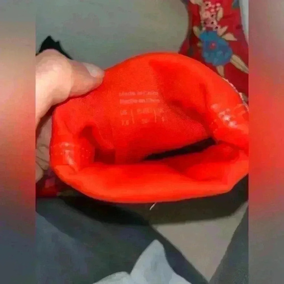 🌸ALDO Cirelle red Floral Print Sock satin Bootie boots 7.5 - Picture 6 of 7